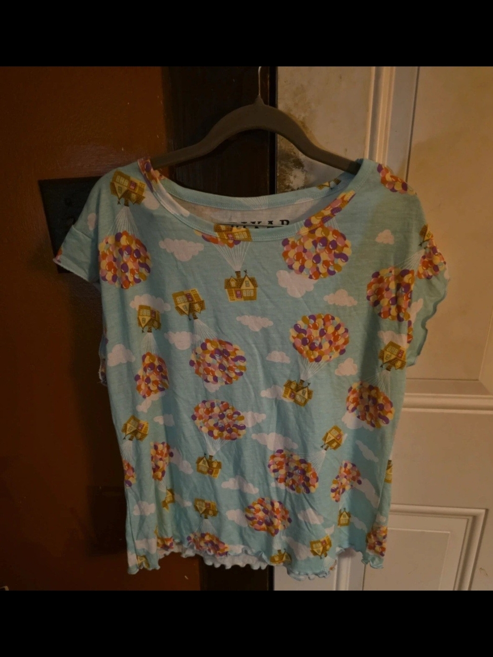 Women’s Short Sleeve Sky Blue Balloon Print Tee